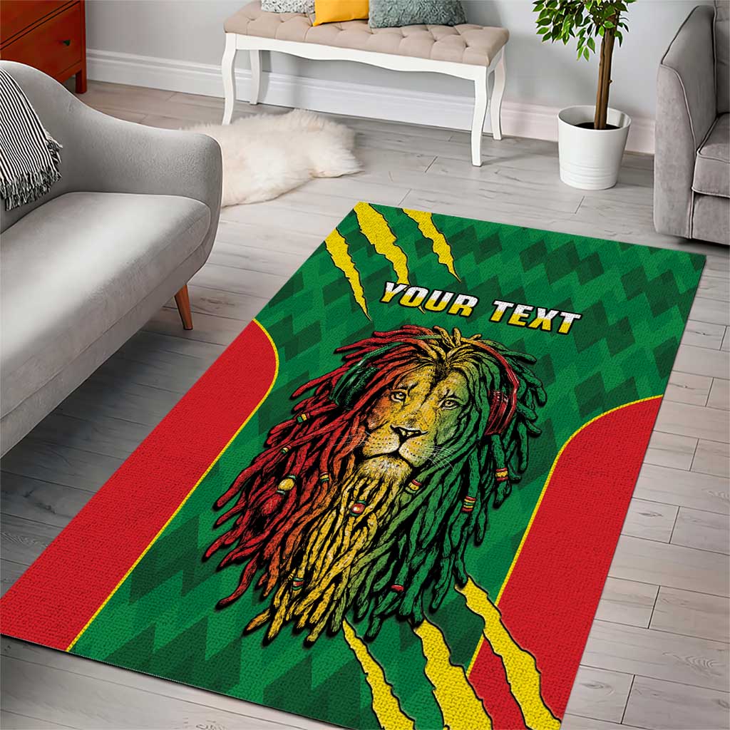 Personalised Ethiopia Area Rug Men's Dreadlock Rasta Lion Headphones LT14