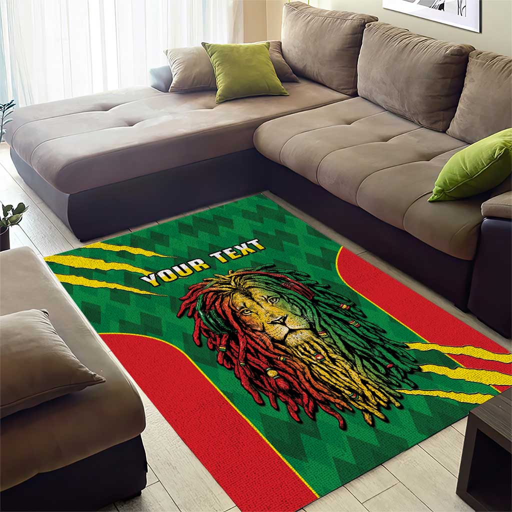 Personalised Ethiopia Area Rug Men's Dreadlock Rasta Lion Headphones LT14