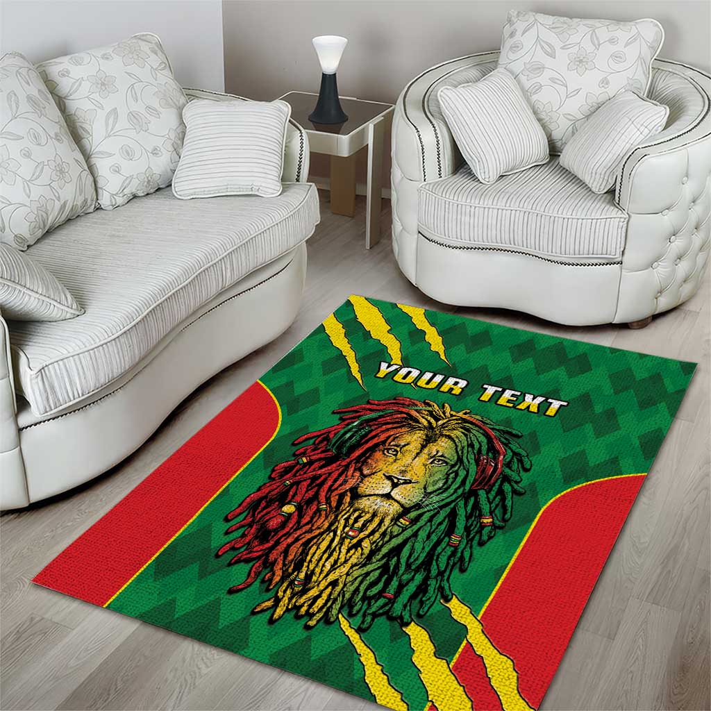 Personalised Ethiopia Area Rug Men's Dreadlock Rasta Lion Headphones LT14