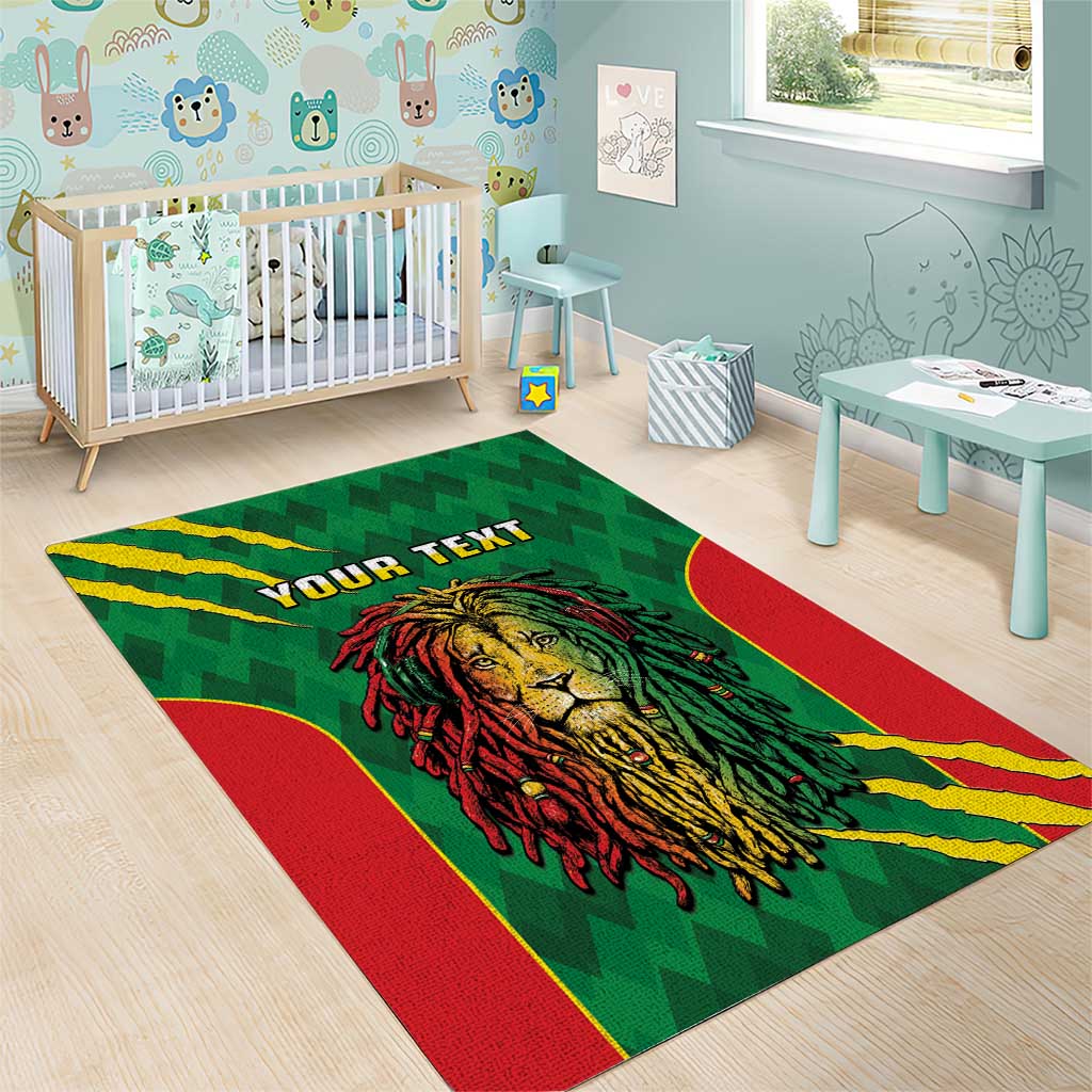 Personalised Ethiopia Area Rug Men's Dreadlock Rasta Lion Headphones LT14