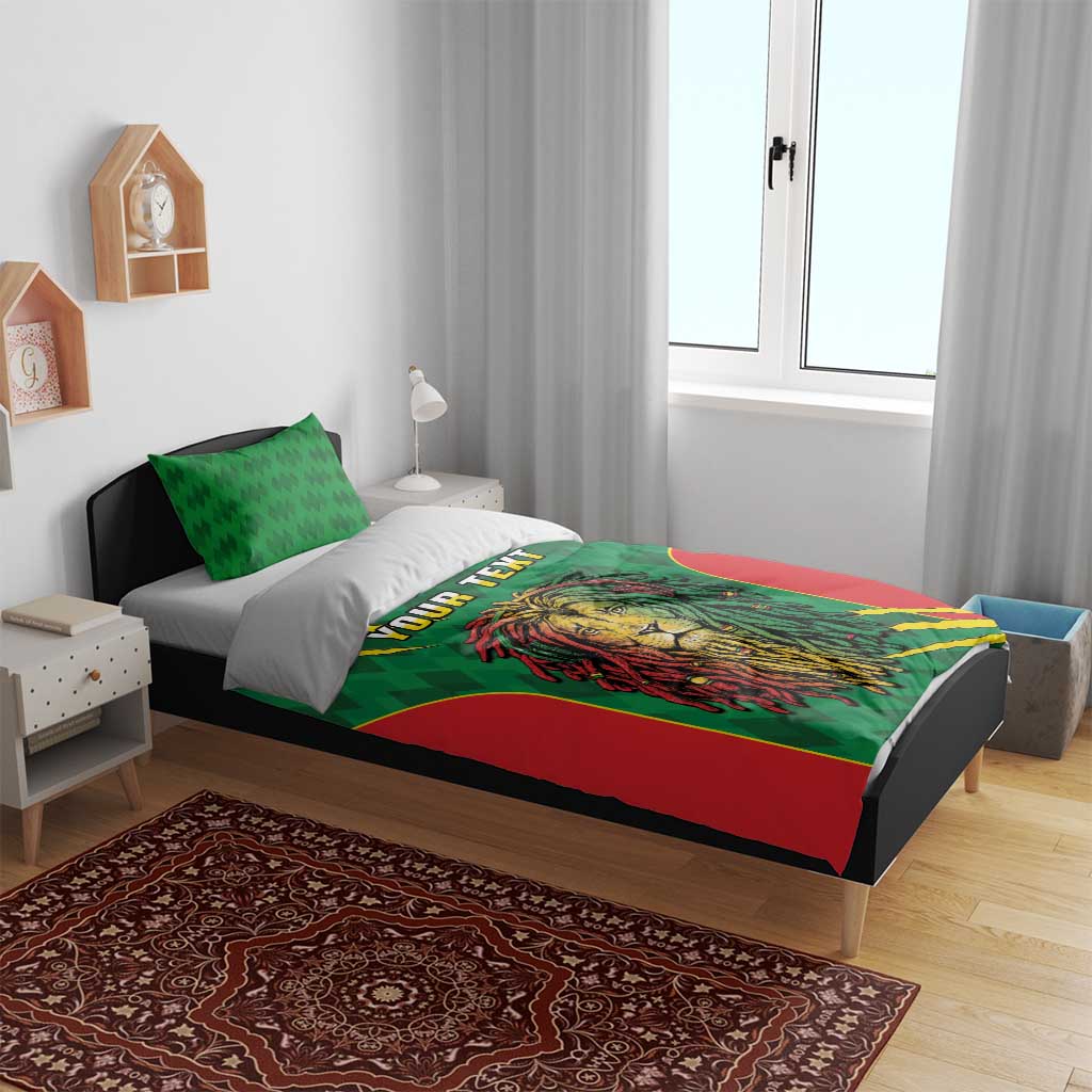Personalised Ethiopia Bedding Set Men's Dreadlock Rasta Lion Headphones LT14