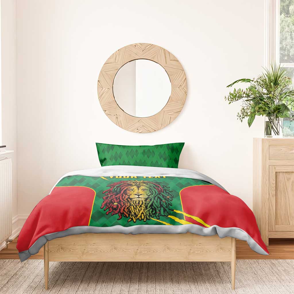 Personalised Ethiopia Bedding Set Men's Dreadlock Rasta Lion Headphones LT14