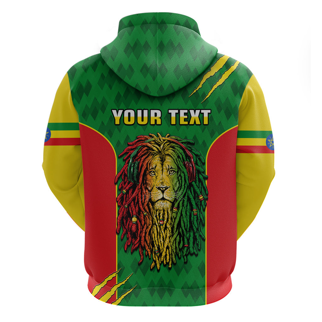 Custom Ethiopia Hoodie Mens Dreadlock Rasta Lion Headphones LT14