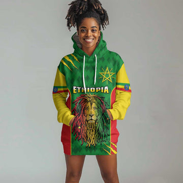 Personalised Ethiopia Hoodie Dress Men's Dreadlock Rasta Lion Headphones LT14