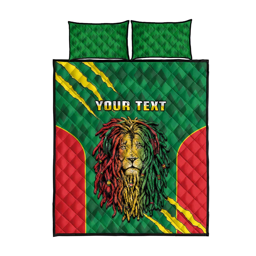Personalised Ethiopia Quilt Bed Set Men's Dreadlock Rasta Lion Headphones LT14