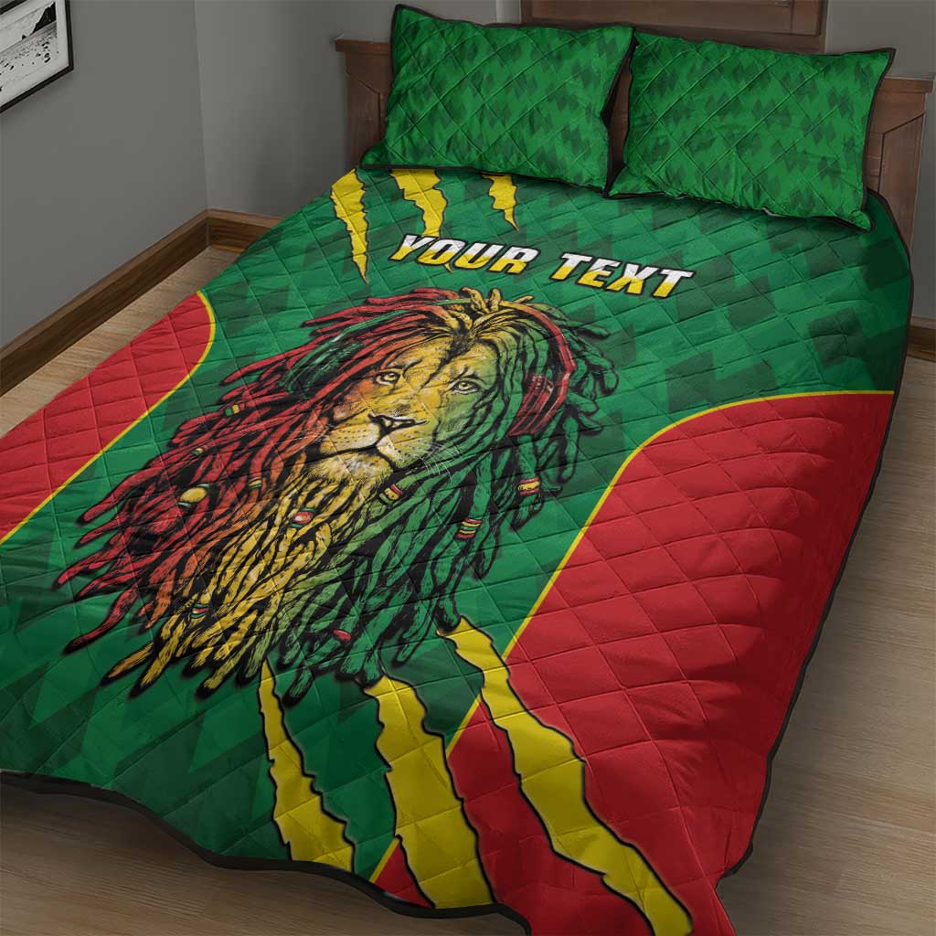 Personalised Ethiopia Quilt Bed Set Men's Dreadlock Rasta Lion Headphones LT14