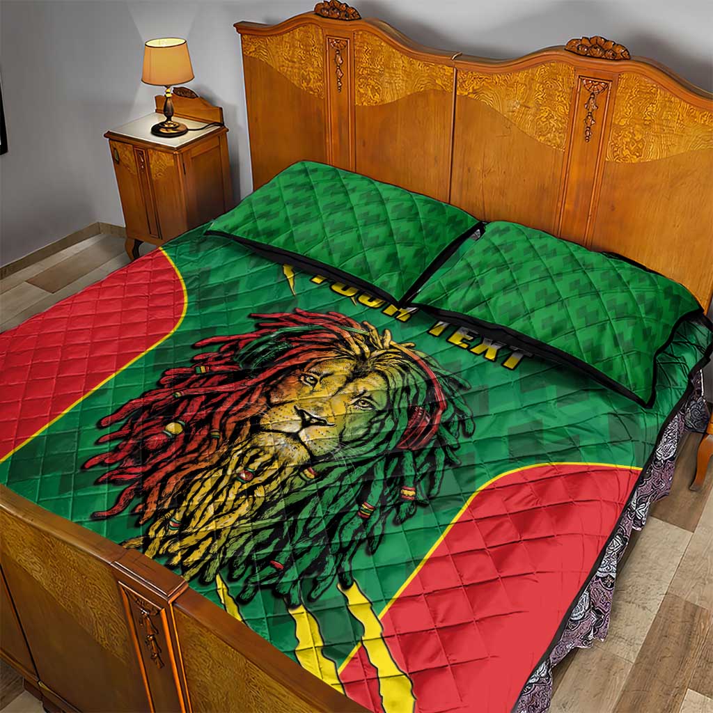 Personalised Ethiopia Quilt Bed Set Men's Dreadlock Rasta Lion Headphones LT14
