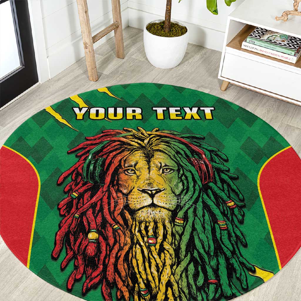 Personalised Ethiopia Round Carpet Men's Dreadlock Rasta Lion Headphones LT14