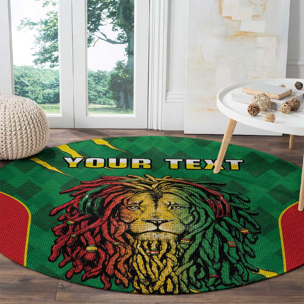 Personalised Ethiopia Round Carpet Men's Dreadlock Rasta Lion Headphones LT14