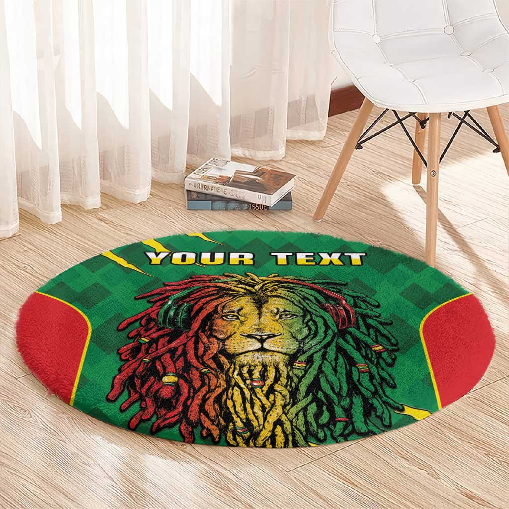 Personalised Ethiopia Round Carpet Men's Dreadlock Rasta Lion Headphones LT14