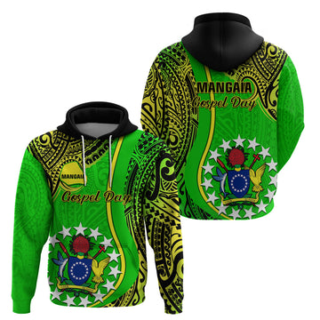 Polynesian Pride Cook Islands Hoodie Mangaia Gospel Day Green Version LT14