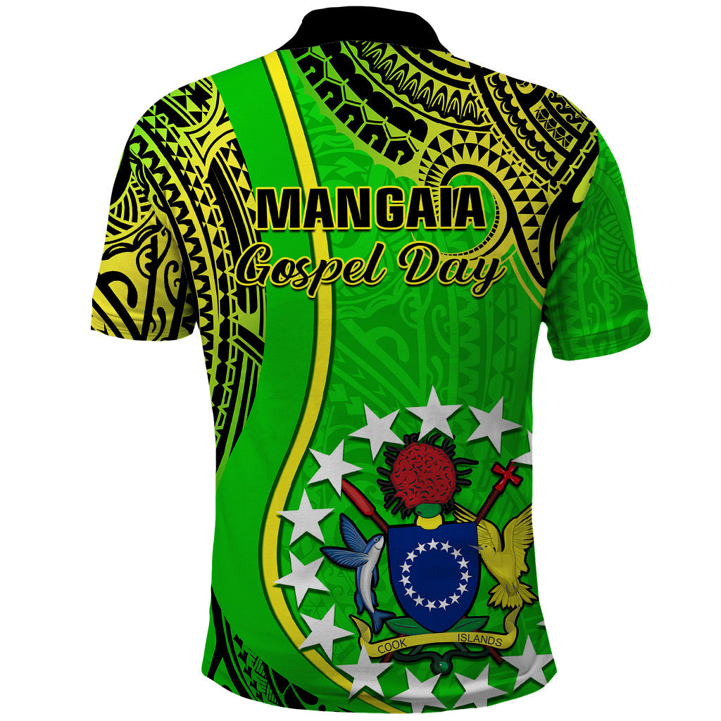 Polynesian Pride Cook Islands Polo Shirt Mangaia Gospel Day Green Version LT14