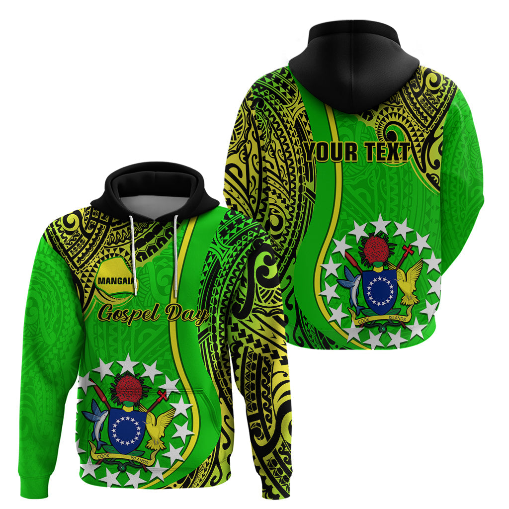 Custom Cook Islands Hoodie Mangaia Gospel Day Green Version LT14