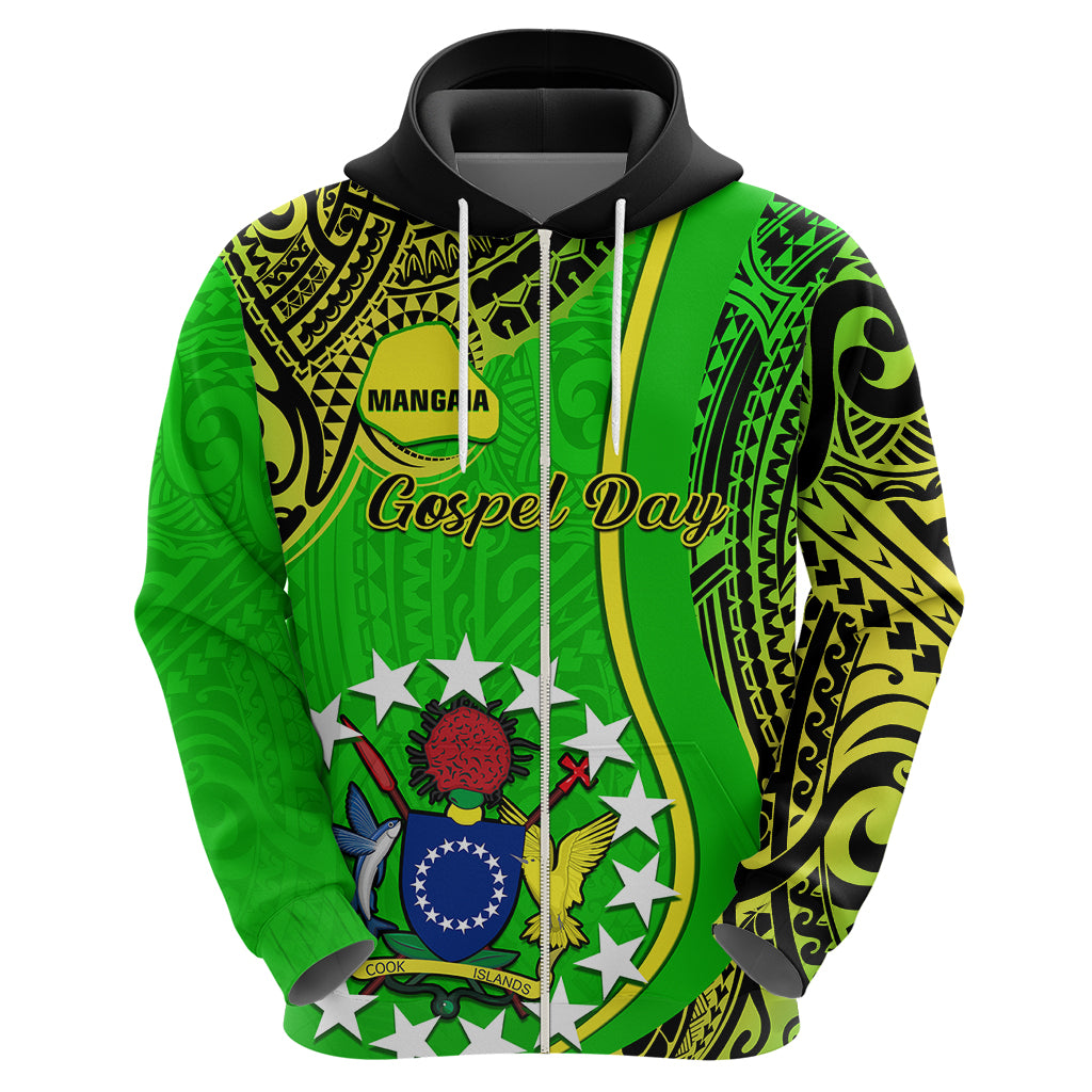 Custom Cook Islands Hoodie Mangaia Gospel Day Green Version LT14