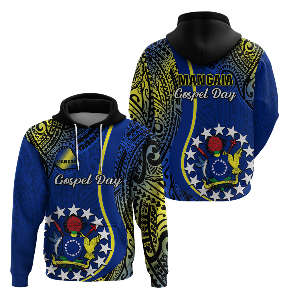 Polynesian Pride Cook Islands Hoodie Mangaia Gospel Day Blue Version LT14