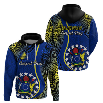 Polynesian Pride Cook Islands Hoodie Mangaia Gospel Day Blue Version LT14