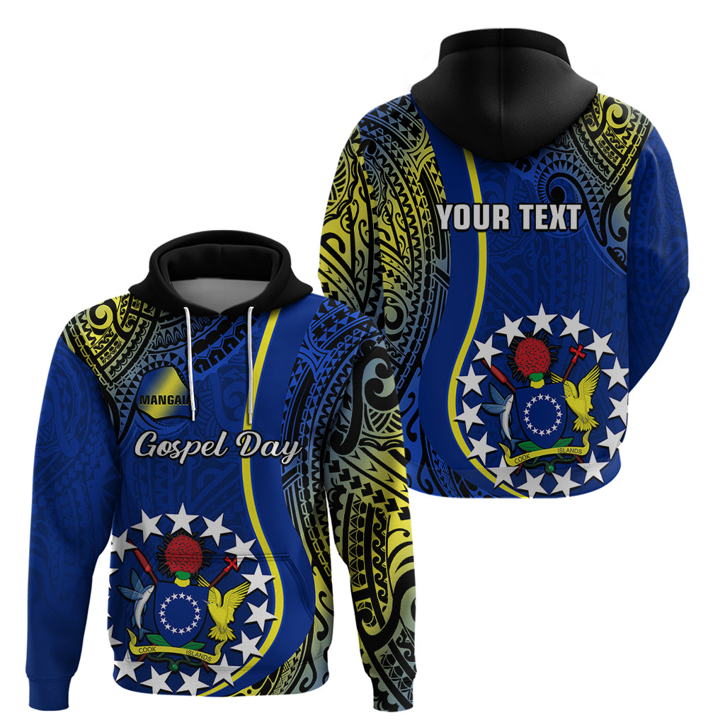 Custom Cook Islands Hoodie Mangaia Gospel Day Blue Version LT14