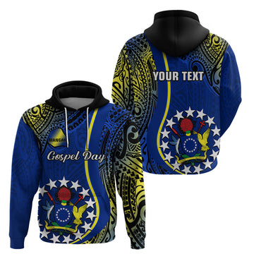 Custom Cook Islands Hoodie Mangaia Gospel Day Blue Version LT14