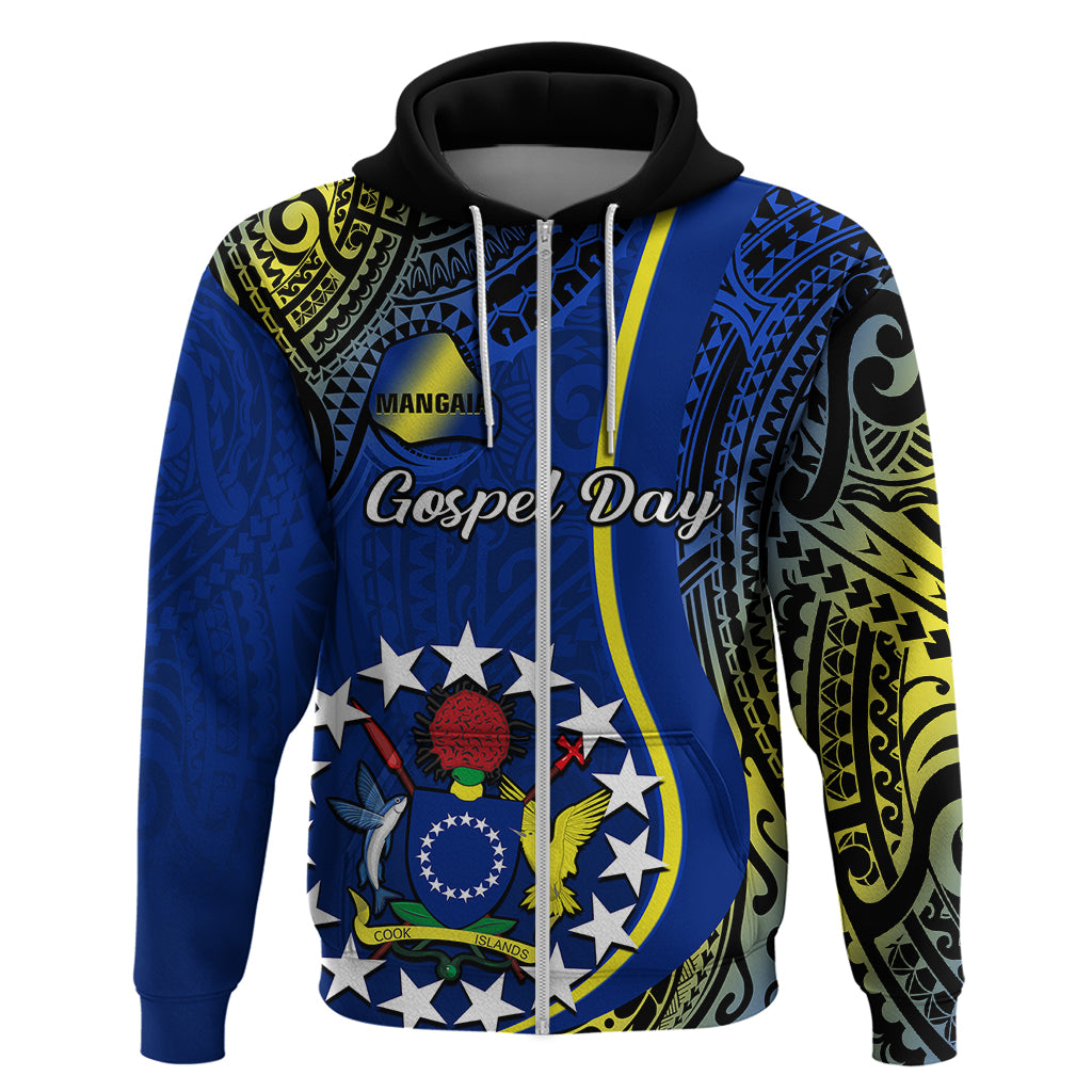 Custom Cook Islands Hoodie Mangaia Gospel Day Blue Version LT14