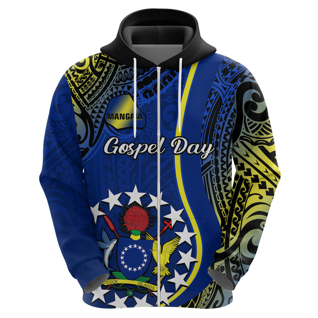 Custom Cook Islands Hoodie Mangaia Gospel Day Blue Version LT14