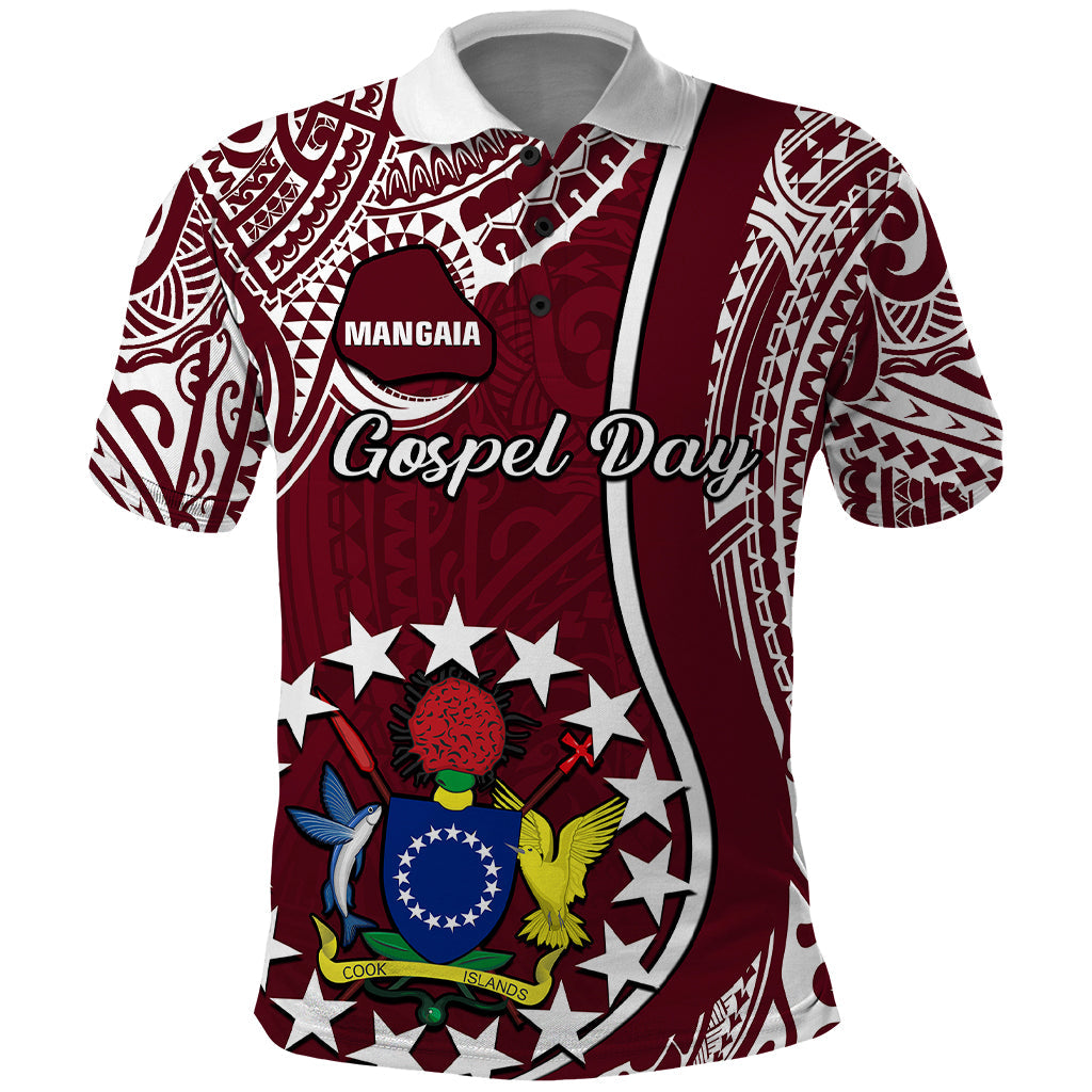 Custom June 15 Mangaia Gospel Day Mangaia Cook Islands Polo Shirt Maroon Version LT14