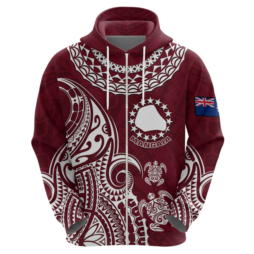 Custom Mangaia Cook Islands Hoodie Polynesian Sea Turtle LT14