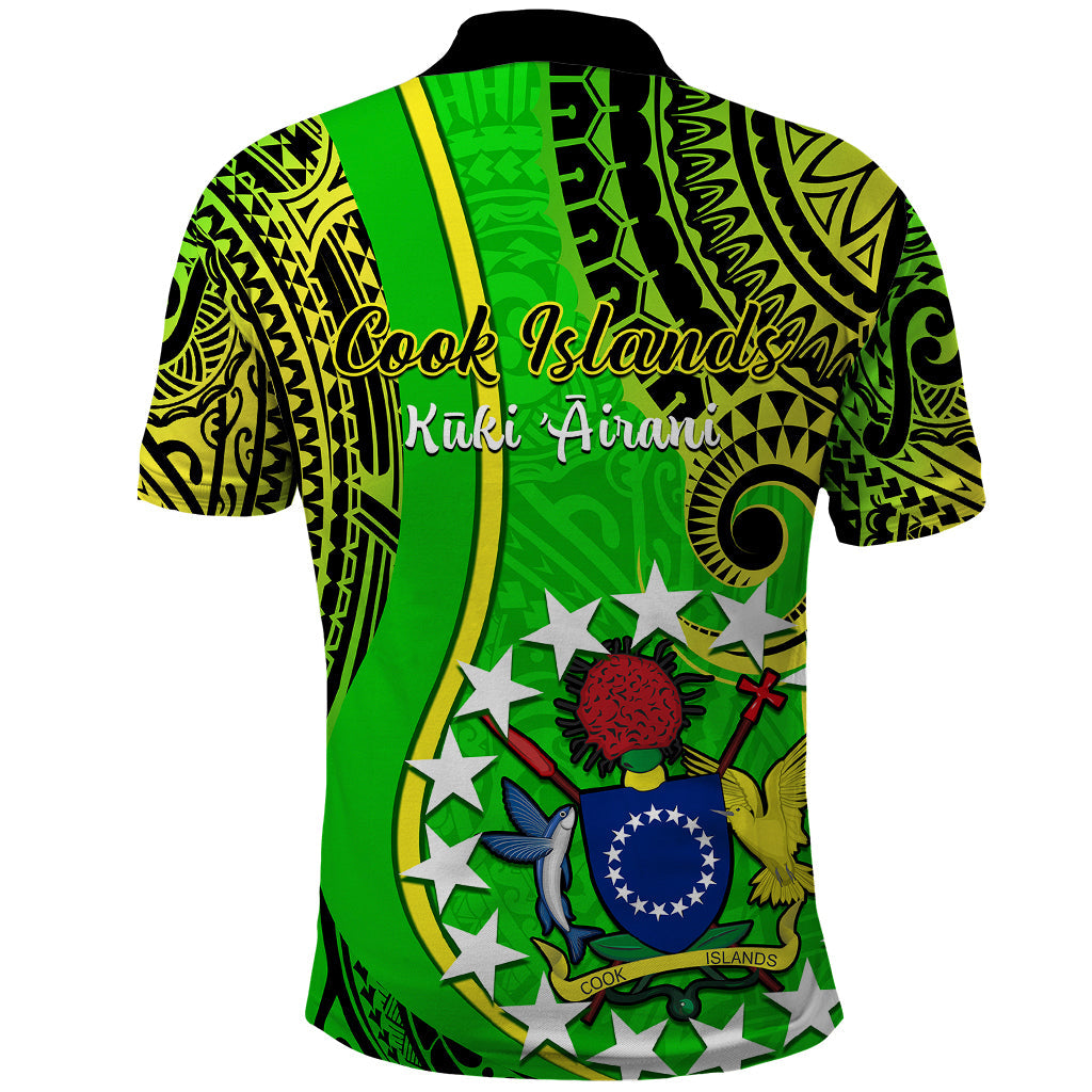 Polynesian Pride Cook Islands Polo Shirt Kuki Airani Coat Of Arms LT14