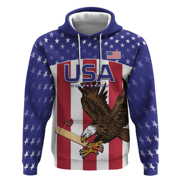 Custom USA 2024 Cricket Hoodie Go Champions Eagles LT14