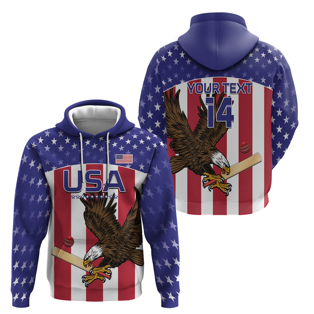 Custom USA 2024 Cricket Hoodie Go Champions Eagles LT14