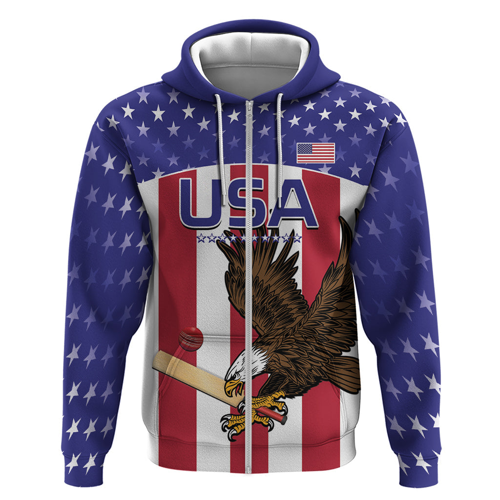 Custom USA 2024 Cricket Hoodie Go Champions Eagles LT14