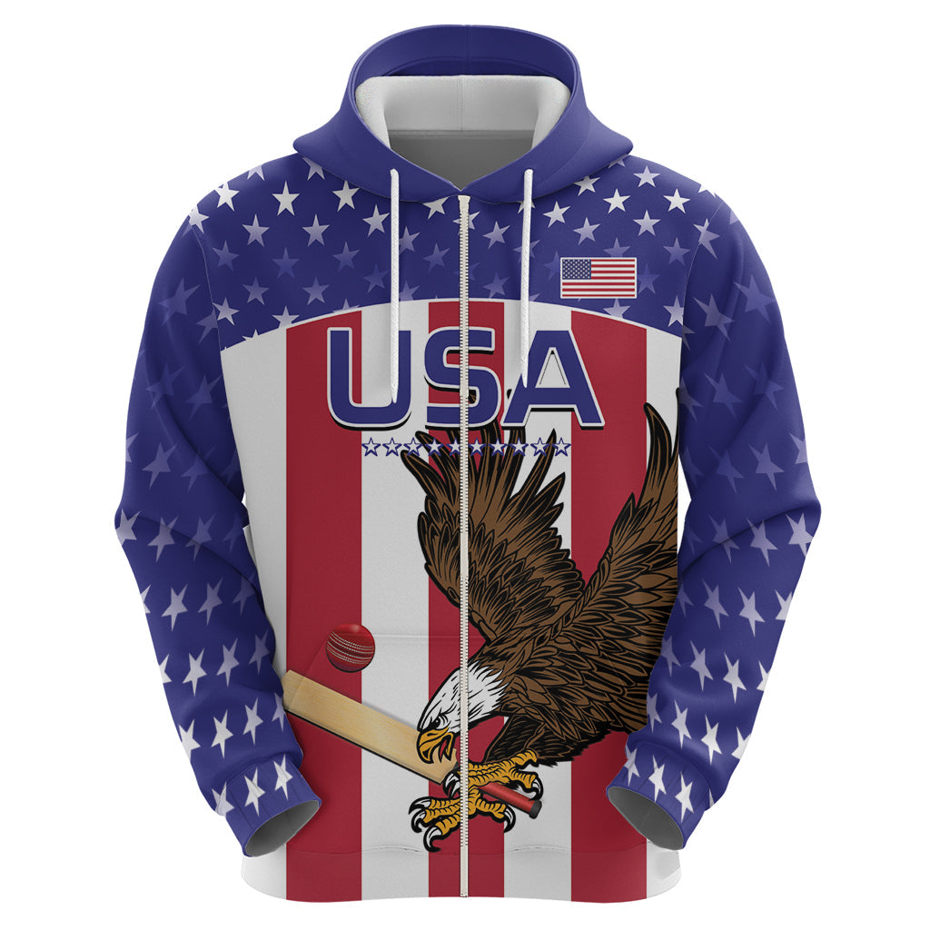 Custom USA 2024 Cricket Hoodie Go Champions Eagles LT14