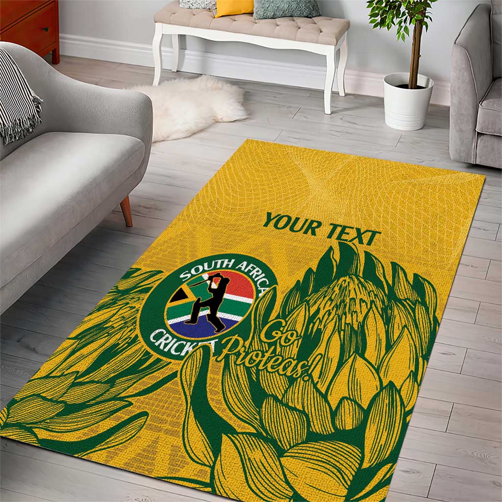 Custom South Africa Cricket Area Rug 2024 African Pattern Go Proteas LT14