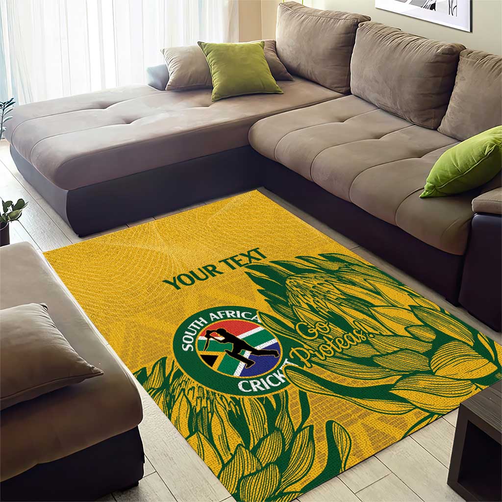 Custom South Africa Cricket Area Rug 2024 African Pattern Go Proteas LT14