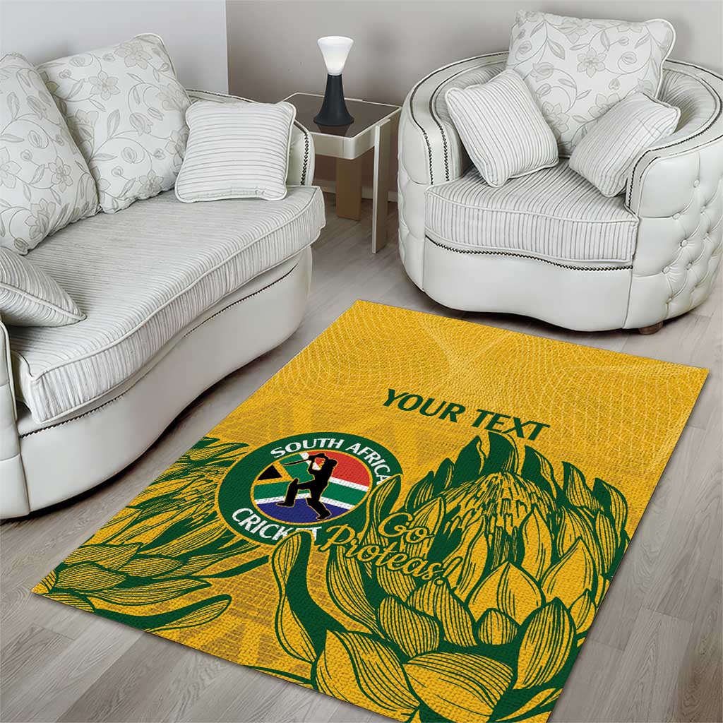 Custom South Africa Cricket Area Rug 2024 African Pattern Go Proteas LT14