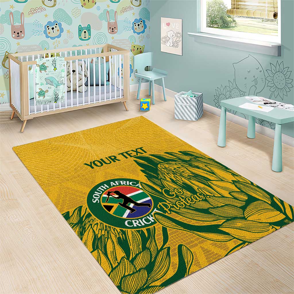 Custom South Africa Cricket Area Rug 2024 African Pattern Go Proteas LT14