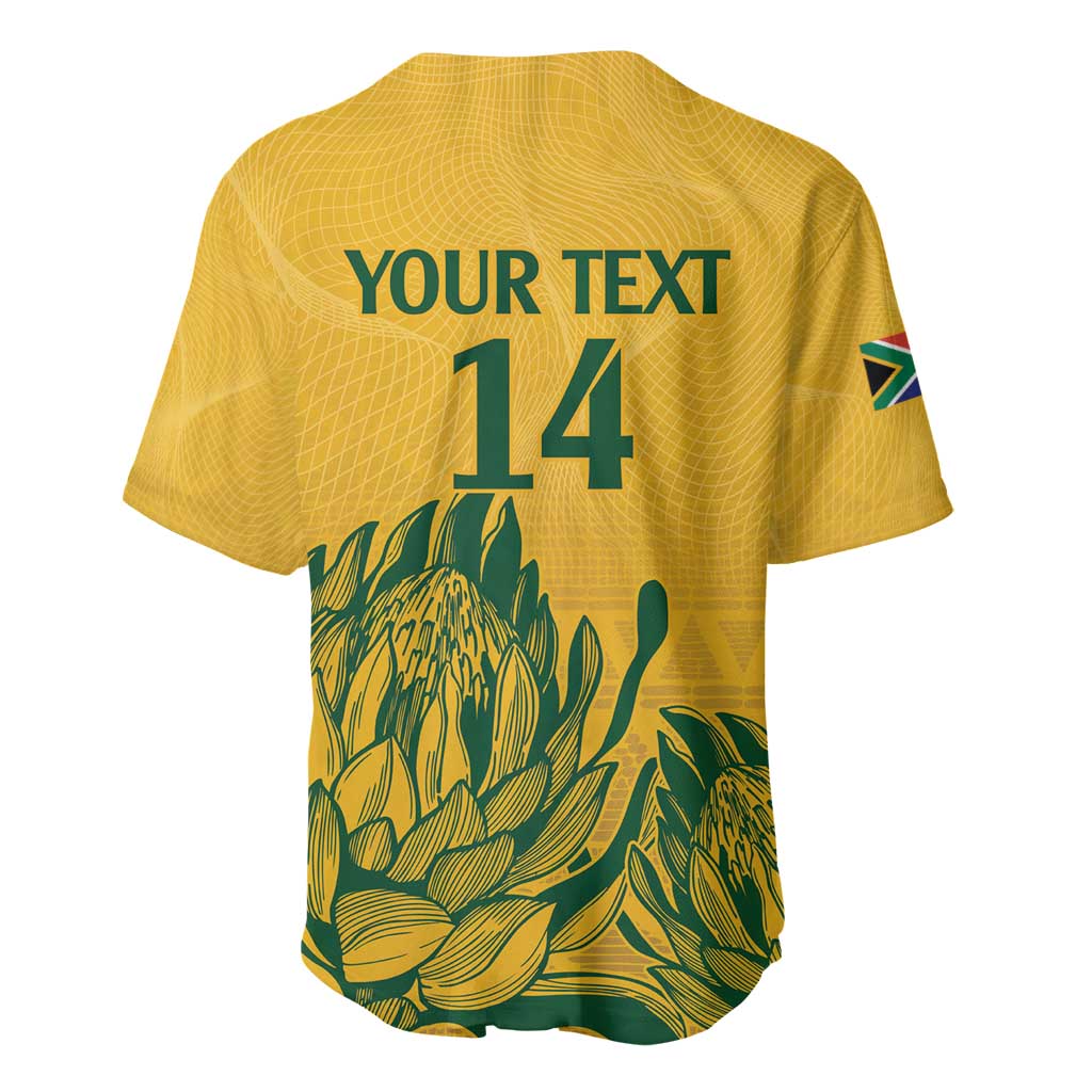 Custom South Africa Cricket Baseball Jersey 2024 African Pattern Go Proteas LT14