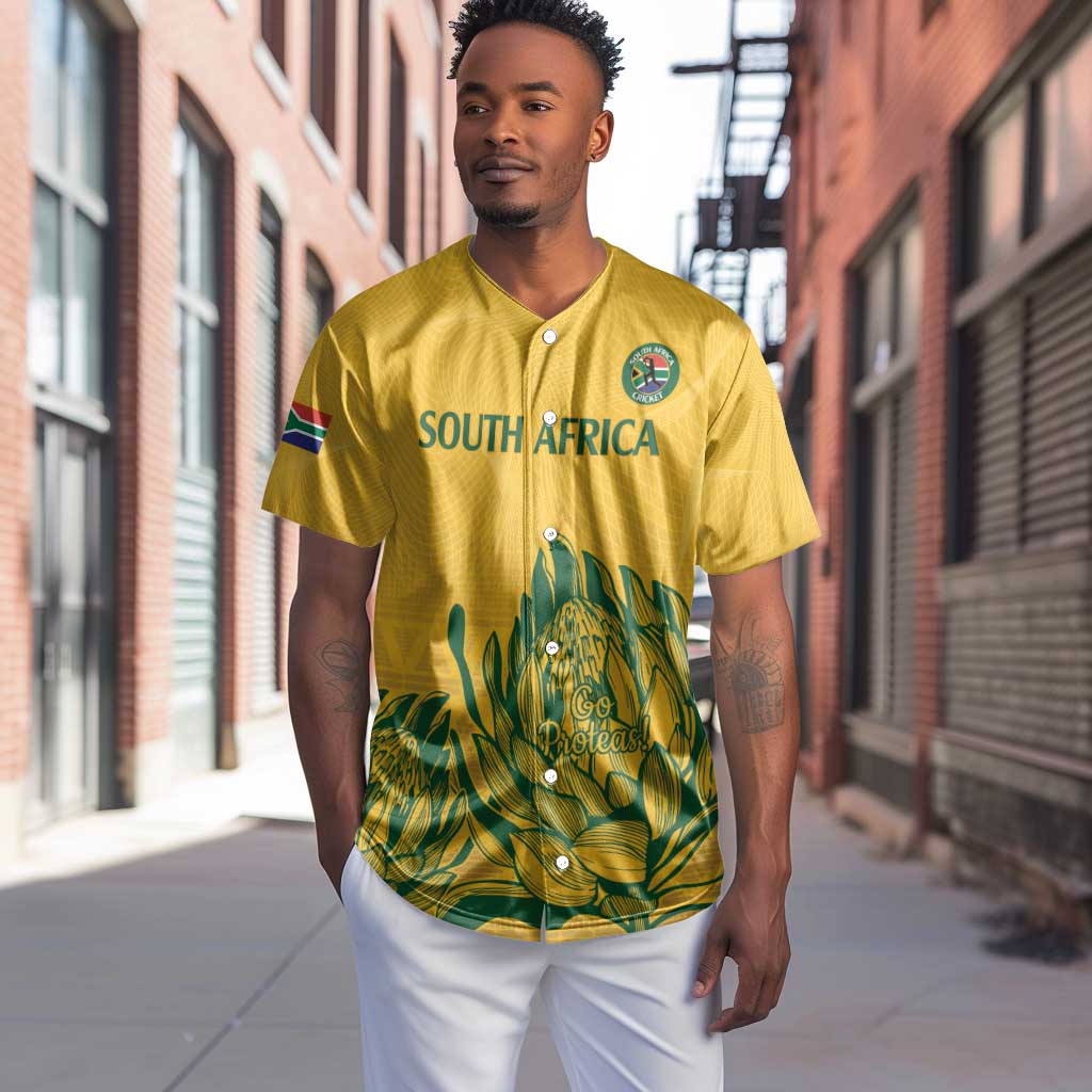 Custom South Africa Cricket Baseball Jersey 2024 African Pattern Go Proteas LT14