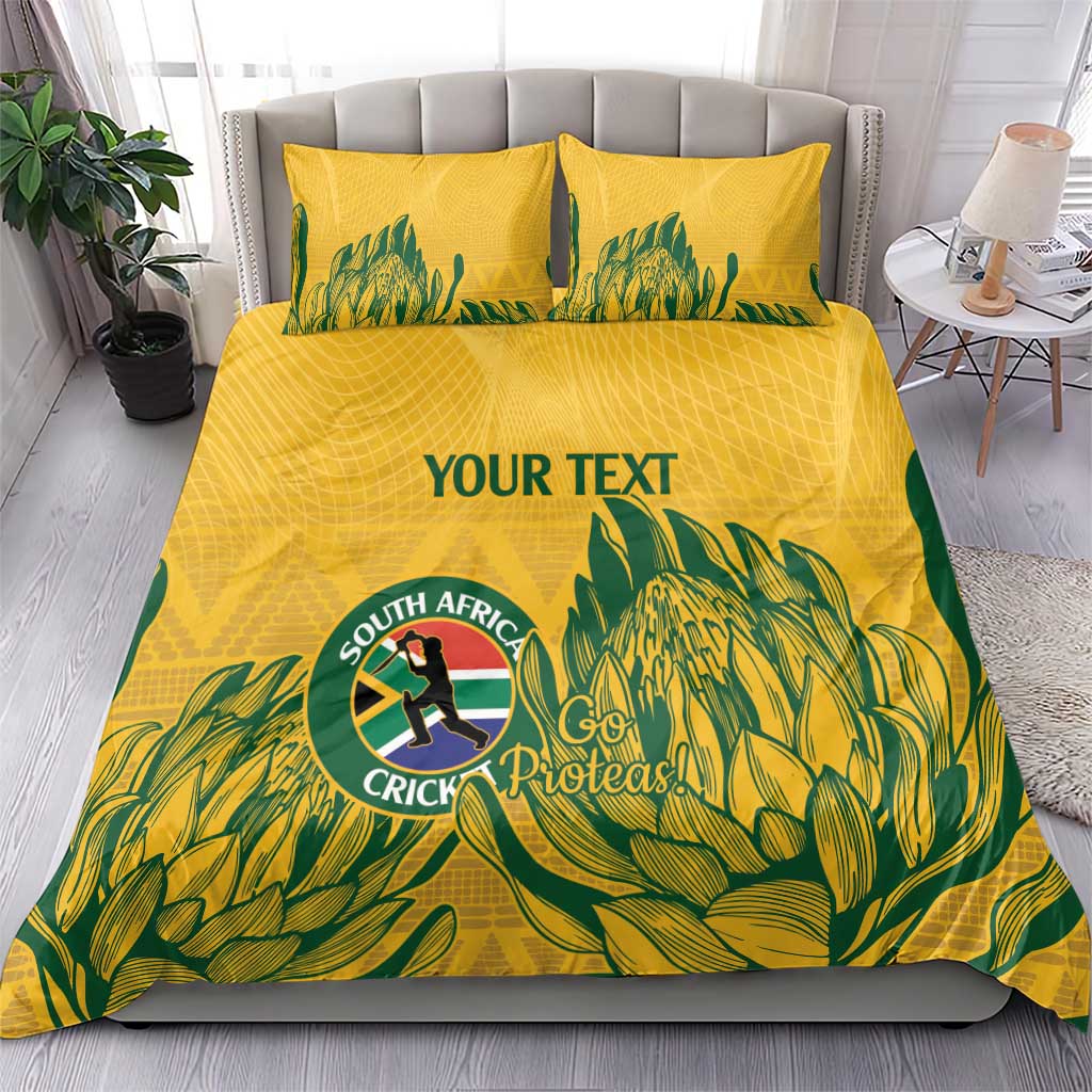 Custom South Africa Cricket Bedding Set 2024 African Pattern Go Proteas LT14