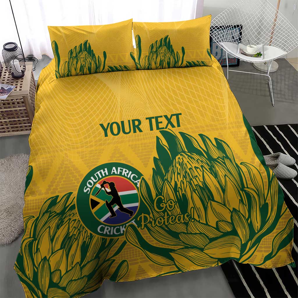 Custom South Africa Cricket Bedding Set 2024 African Pattern Go Proteas LT14