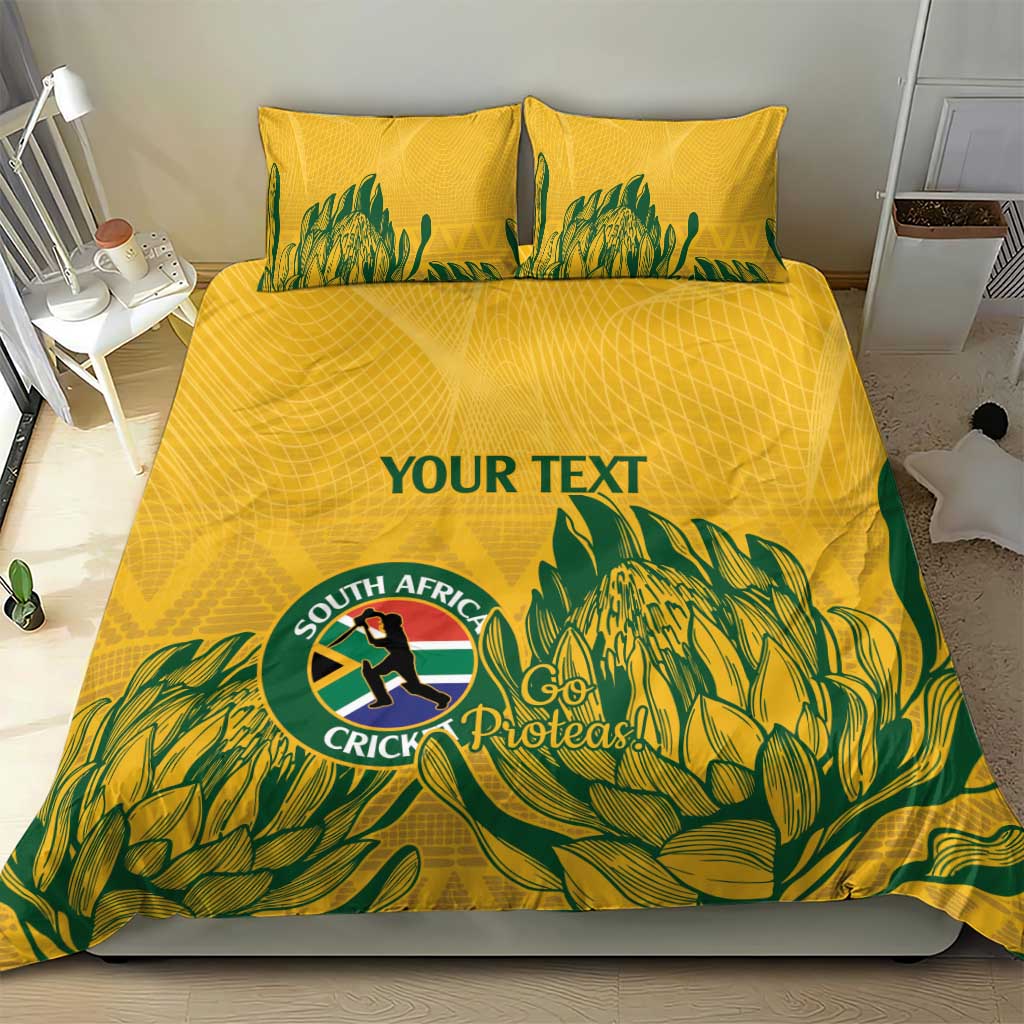 Custom South Africa Cricket Bedding Set 2024 African Pattern Go Proteas LT14