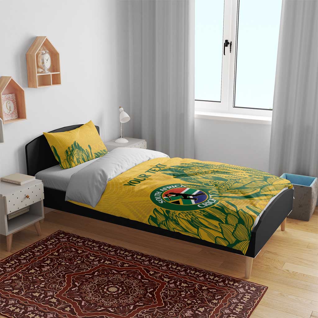 Custom South Africa Cricket Bedding Set 2024 African Pattern Go Proteas LT14