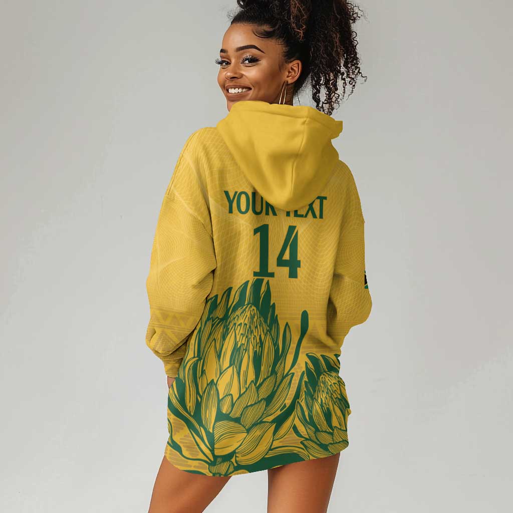 Custom South Africa Cricket Hoodie Dress 2024 African Pattern Go Proteas LT14