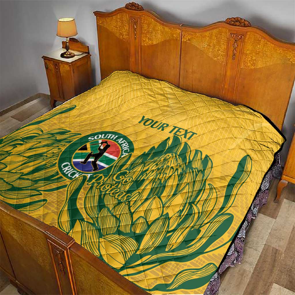 Custom South Africa Cricket Quilt 2024 African Pattern Go Proteas LT14
