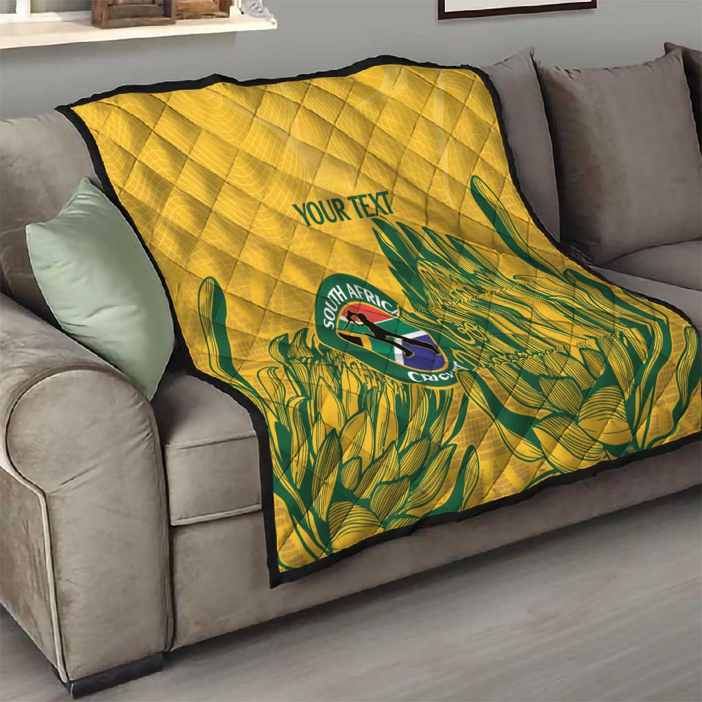 Custom South Africa Cricket Quilt 2024 African Pattern Go Proteas LT14