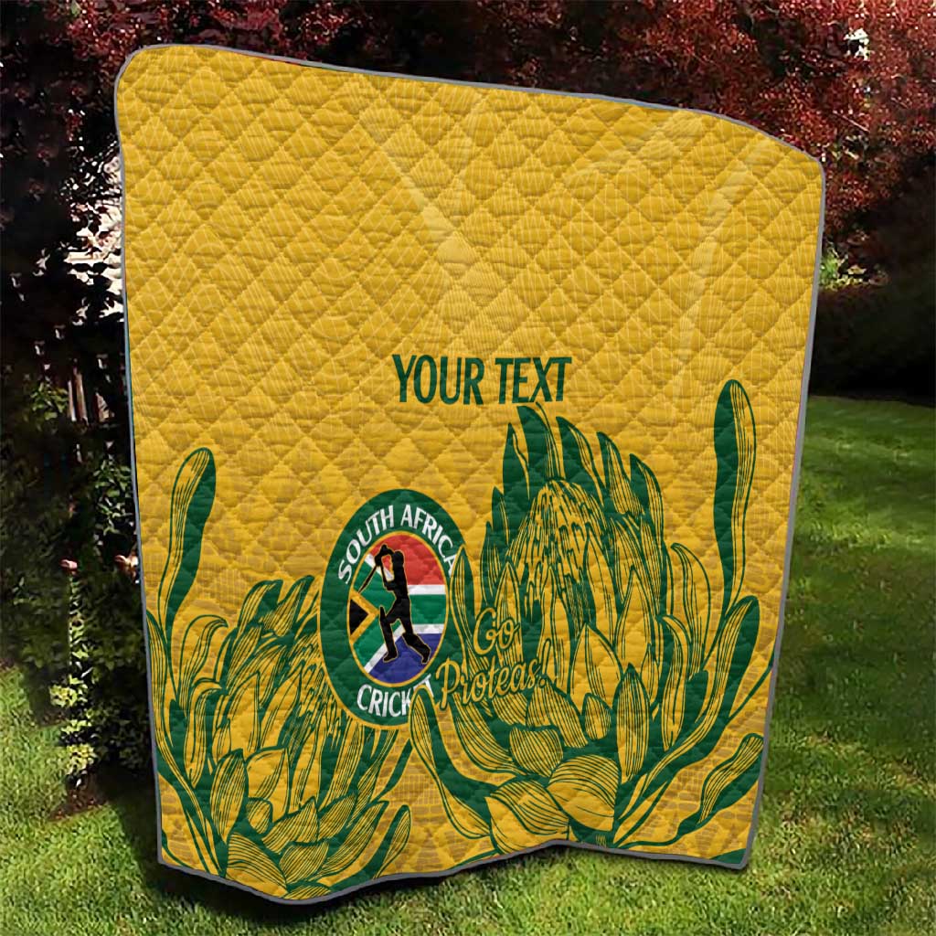 Custom South Africa Cricket Quilt 2024 African Pattern Go Proteas LT14