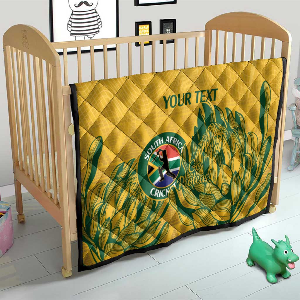 Custom South Africa Cricket Quilt 2024 African Pattern Go Proteas LT14