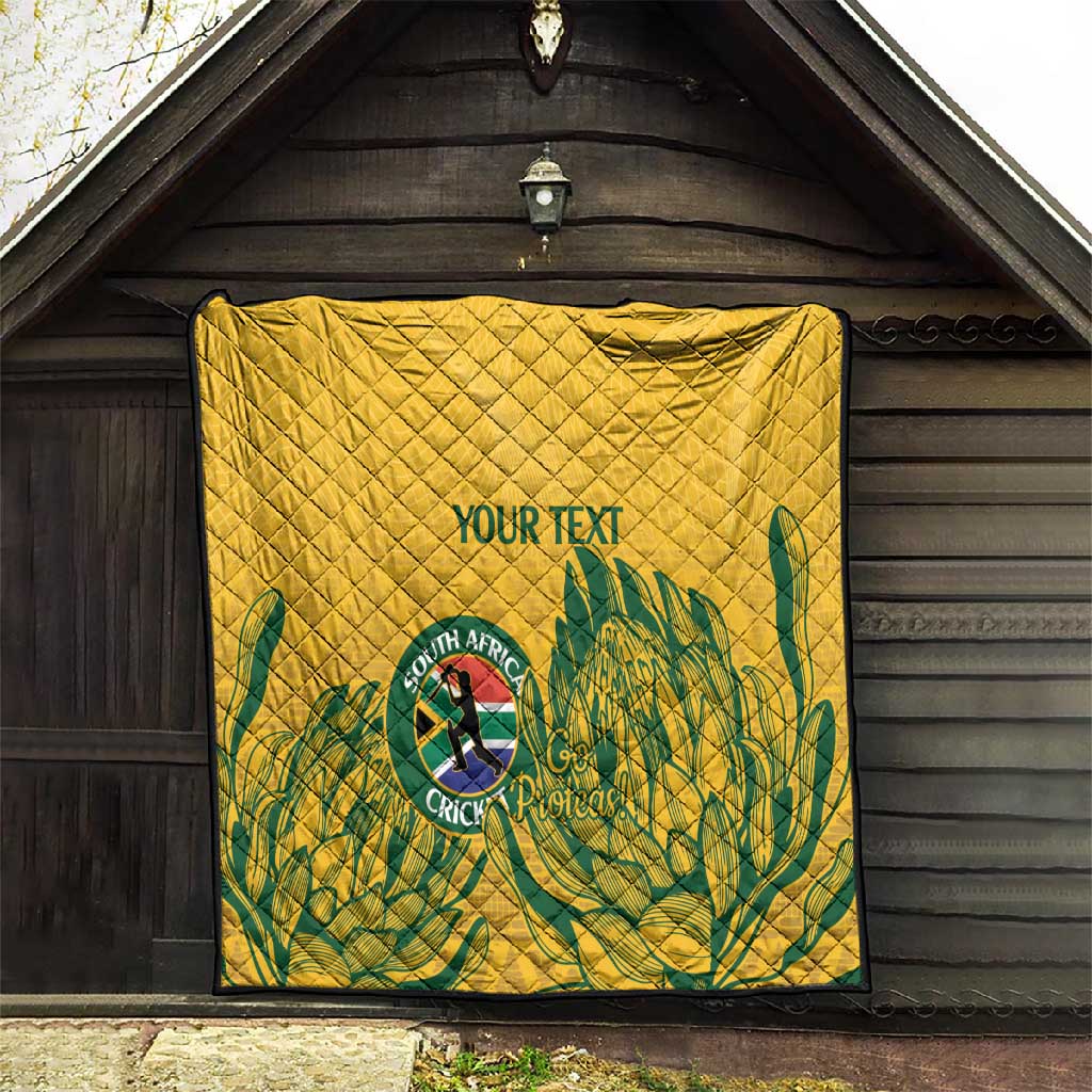 Custom South Africa Cricket Quilt 2024 African Pattern Go Proteas LT14
