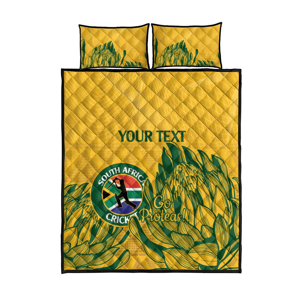 Custom South Africa Cricket Quilt Bed Set 2024 African Pattern Go Proteas LT14