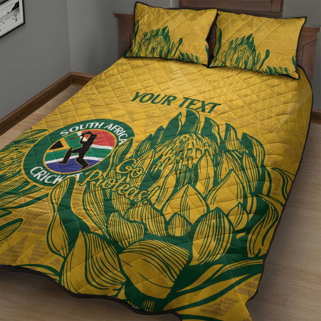 Custom South Africa Cricket Quilt Bed Set 2024 African Pattern Go Proteas LT14