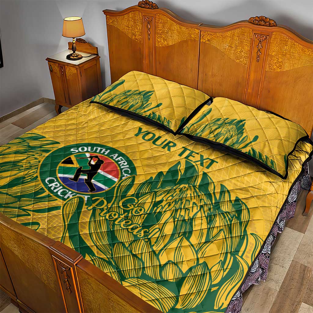 Custom South Africa Cricket Quilt Bed Set 2024 African Pattern Go Proteas LT14